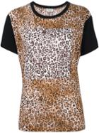 Saint Laurent Leopard Print T-shirt, Men's, Size: Medium, Black, Cotton