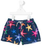 Mc2 Saint Barth Kids - Sea Star Print Swim Shorts - Kids - Polyamide/polyester/spandex/elastane - 10 Yrs, Boy's, Blue