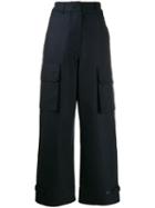 Maison Kitsuné High Waisted Utility Trousers - Blue