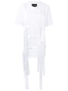 Nicopanda Bow-tique T-shirt Dress, Women's, White, Cotton