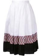 Jupe By Jackie - Panelled Midi Skirt - Women - Cotton - M, White, Cotton