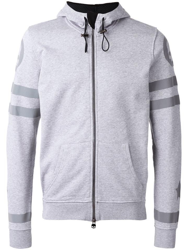 Hydrogen - Back Print Zip Hoodie - Men - Cotton - Xl, Grey, Cotton