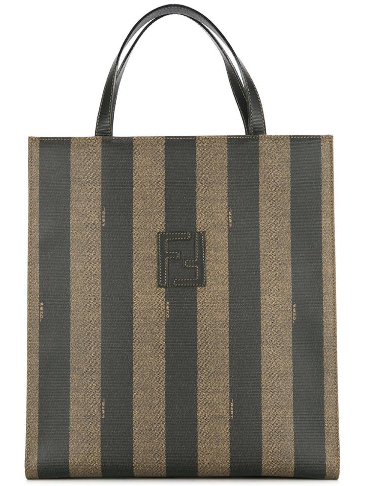 Fendi Vintage Pequin Pattern 2way Hand Bag - Black