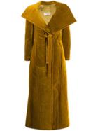 Gentry Portofino Velvet Oversized Coat - Yellow