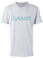 Maison Kitsuné Parisien Print T-shirt, Men's, Size: Xl, Grey, Cotton