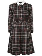 Loveless Checkered Print Dress - Brown