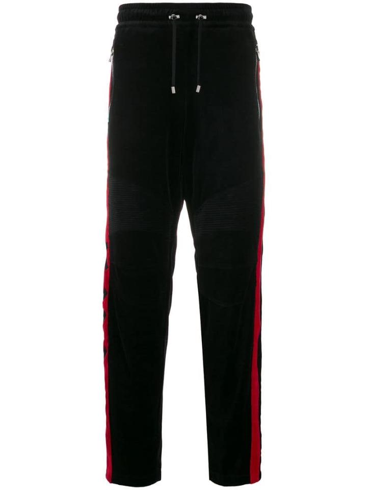 Balmain Velvet Track Pants - Black