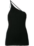 Jacquemus One-shoulder Pleated Top - Black