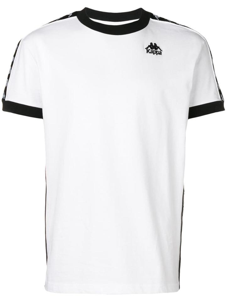 Kappa Logo Print Stripe T-shirt - White