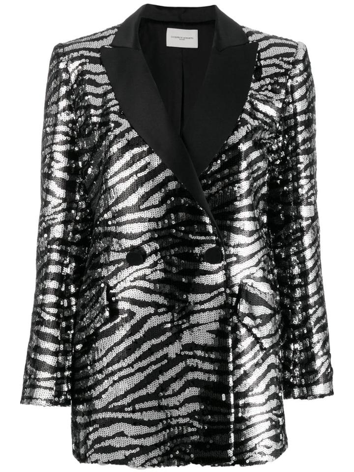 Giuseppe Di Morabito Zebra-stripe Sequin Blazer - Black
