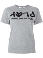 Comme Des Garçons Play Logo Print T-shirt, Women's, Size: Large, Grey, Cotton