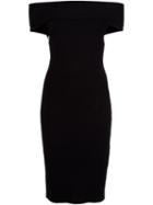 Rosetta Getty Fitted Off-shoulder Dress, Women's, Size: Xs, Black, Nylon/viscose