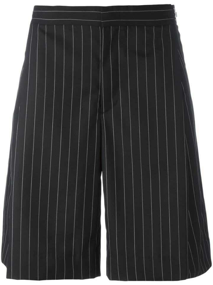 Juun.j Wide Pin Stripe Shorts - Black