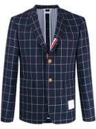 Thom Browne - Checked Blazer - Men - Silk/cotton/wool - 1, Blue, Silk/cotton/wool