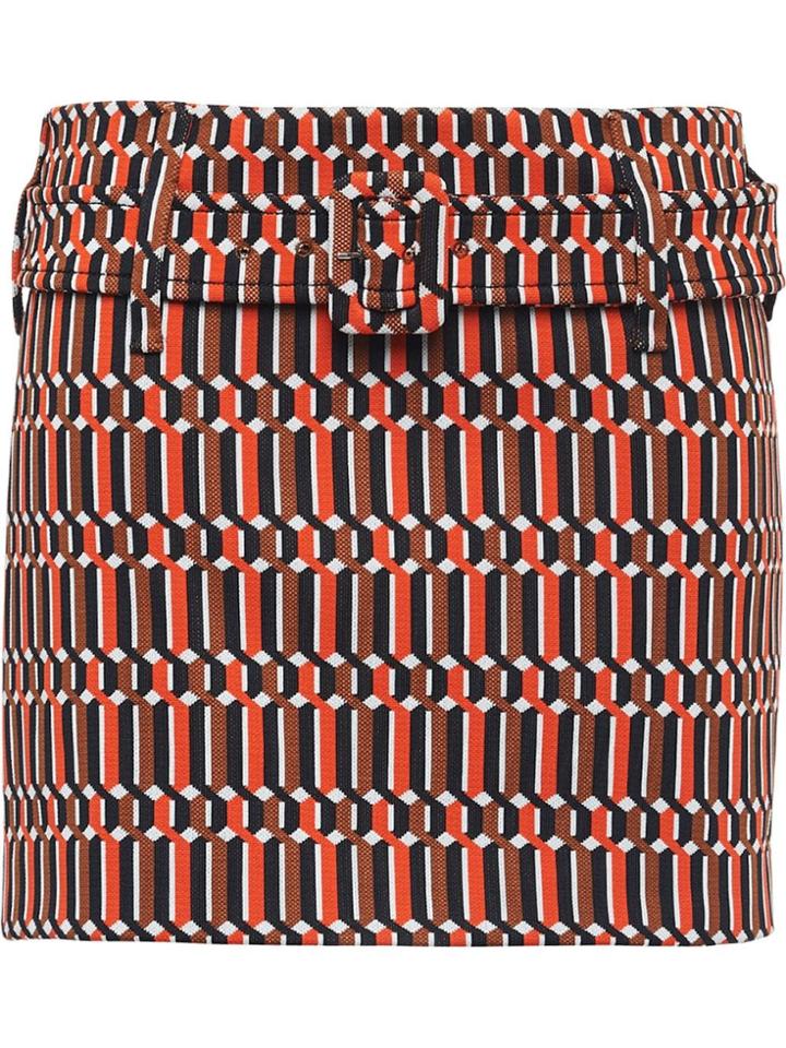 Prada Technical Jacquard Skirt - Orange