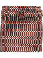Prada Technical Jacquard Skirt - Orange