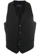Emporio Armani Buttoned Waistcoat Jacket - Black