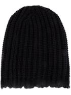 Avant Toi Cable-knit Beanie Hat - Black