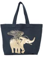 Figue - Flying Elephant Tote - Women - Cotton - One Size, Blue, Cotton