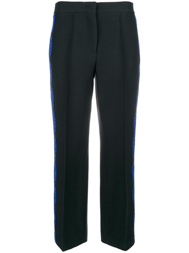 Emilio Pucci Lace Insert Cropped Trousers - Black