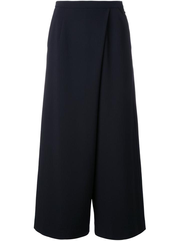 Enföld Wrapped Palazzo Trousers, Women's, Size: 36, Black, Polyester/polyurethane/rayon