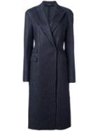 Maison Margiela Classic Long Coat, Women's, Size: 40, Blue, Cotton/spandex/elastane/viscose