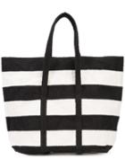 Zilla Striped Shopper Bag, Women's, Black, Aluminium/cotton