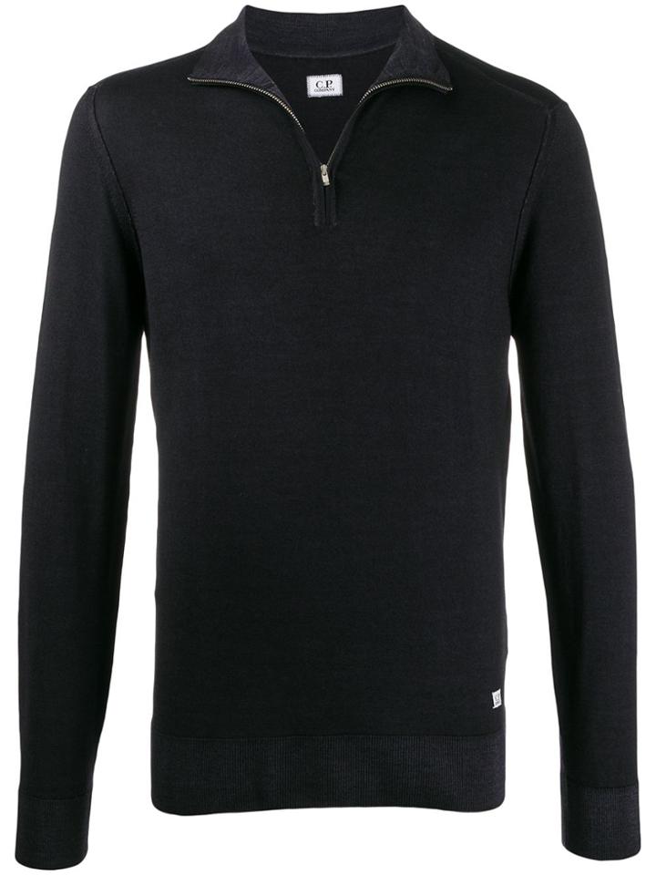 Cp Company Half-zip Knit Sweater - Blue