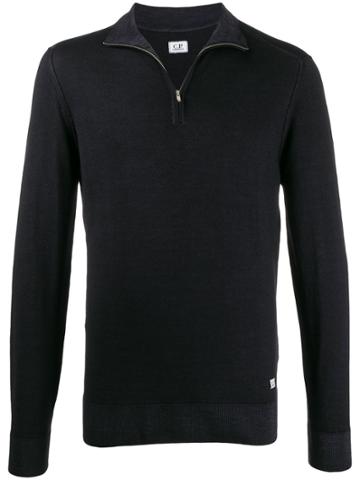 Cp Company Half-zip Knit Sweater - Blue