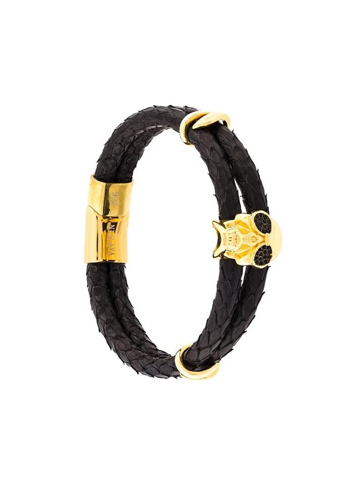 Nialaya Jewelry Skull Bracelet, Men's, Size: Large, Black