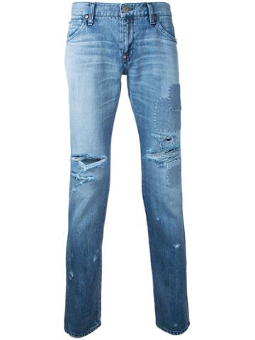 Factotum - Patched Rip Jeans - Men - Cotton - 29, Blue, Cotton