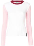 Kenzo Colour Block Ribbed Sweater - White