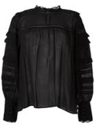Isabel Marant 'qimper' Semi-sheer Blouse, Women's, Size: 38, Black, Silk/spandex/elastane
