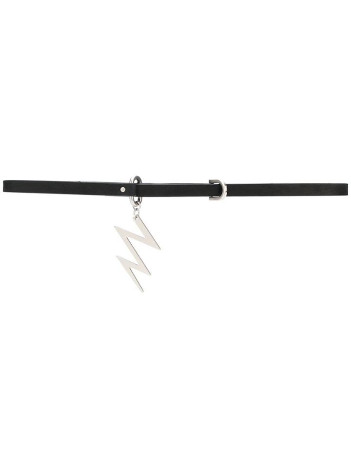Rick Owens Thunderbolt Thin Belt - Black