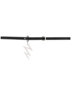Rick Owens Thunderbolt Thin Belt - Black