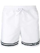 Gcds Logo Print Swim Shorts, Men's, Size: Small, White, Polyester