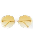 Chloé Eyewear Scalloped Sunglasses - Gold
