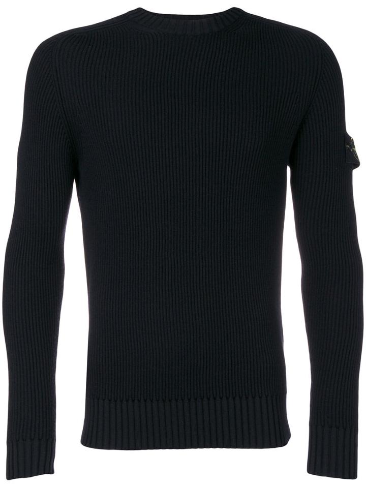 Stone Island - Fitted Crew Neck Sweater - Men - Wool - Xxxl, Black, Wool