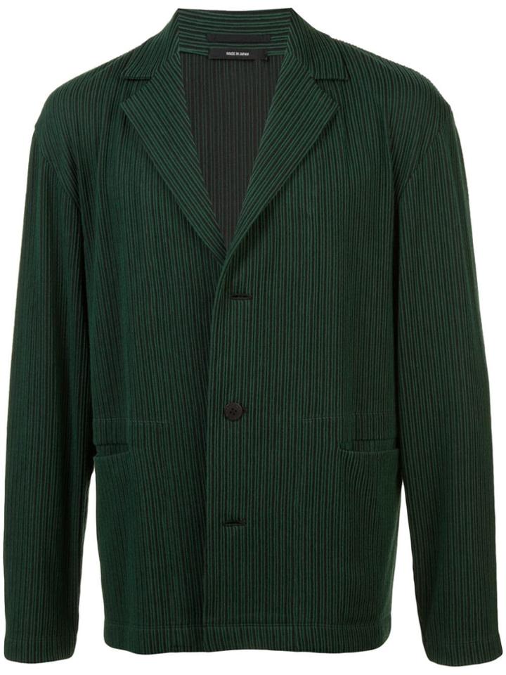 Issey Miyake Men Pleated Corduroy Jacket - Green