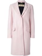 Burberry London 'alphington' Coat, Women's, Size: 8, Pink/purple, Acetate/viscose/wool