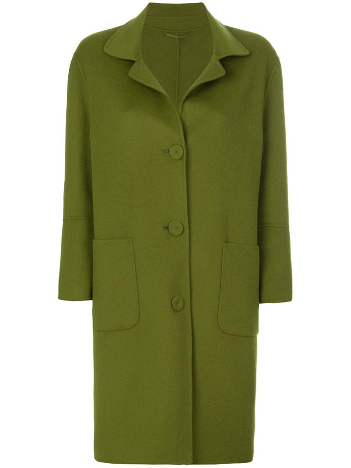 Luisa Cerano Single Breasted Coat - Green