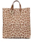 Fendi Pre-owned Leopard Hand Tote Bag - Brown