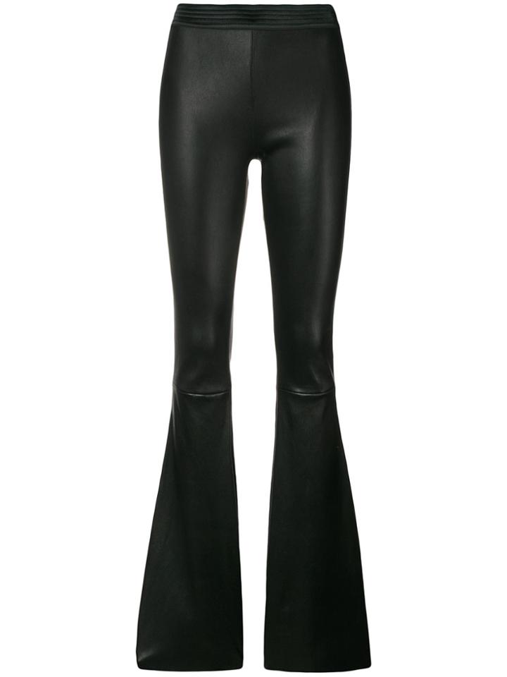 Drome Leather Flared Trousers - Black