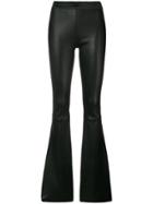 Drome Leather Flared Trousers - Black