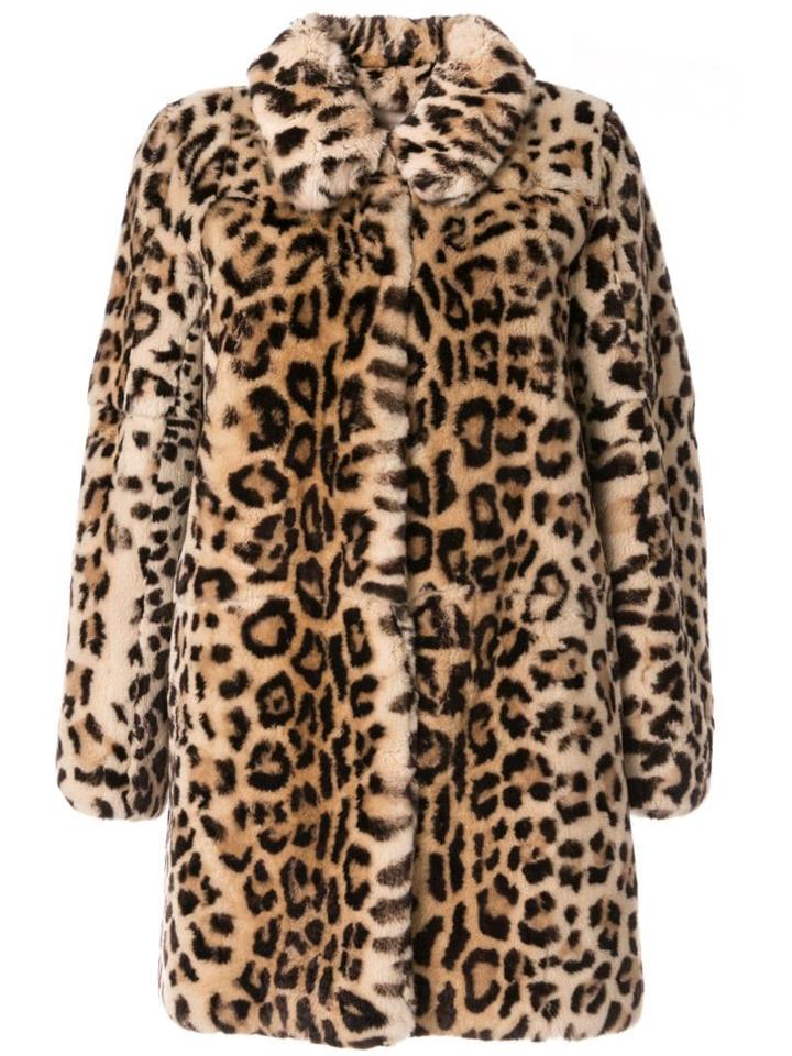 Yves Salomon Meteo Leopard Fur Coat - Brown