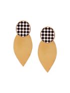 Silhouette 'chess' Earrings, Women's, Metallic