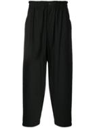 Yohji Yamamoto Loose Cropped Trousers - Black