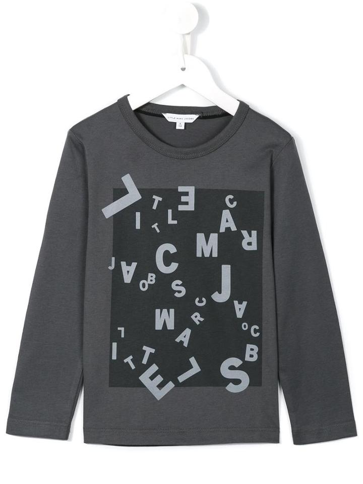 Little Marc Jacobs Jumbled Logo Print Top, Toddler Boy's, Size: 3 Yrs, Grey