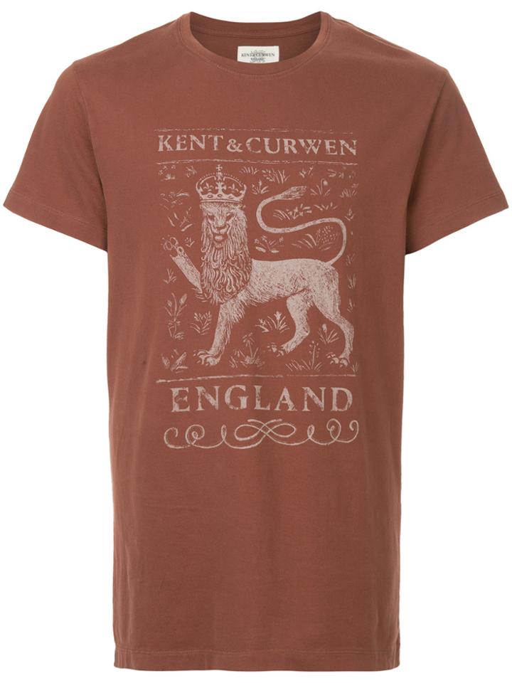 Kent & Curwen English Lion Motif T-shirt - Brown