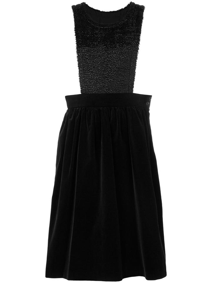 Comme Des Garçons Girl Velvet Pinafore Dress - Black